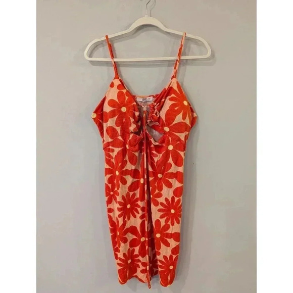 Madden NYC Floral Sun Dress XXL - Bright Red & Orange Daisy Print - Picture 2 of 11
